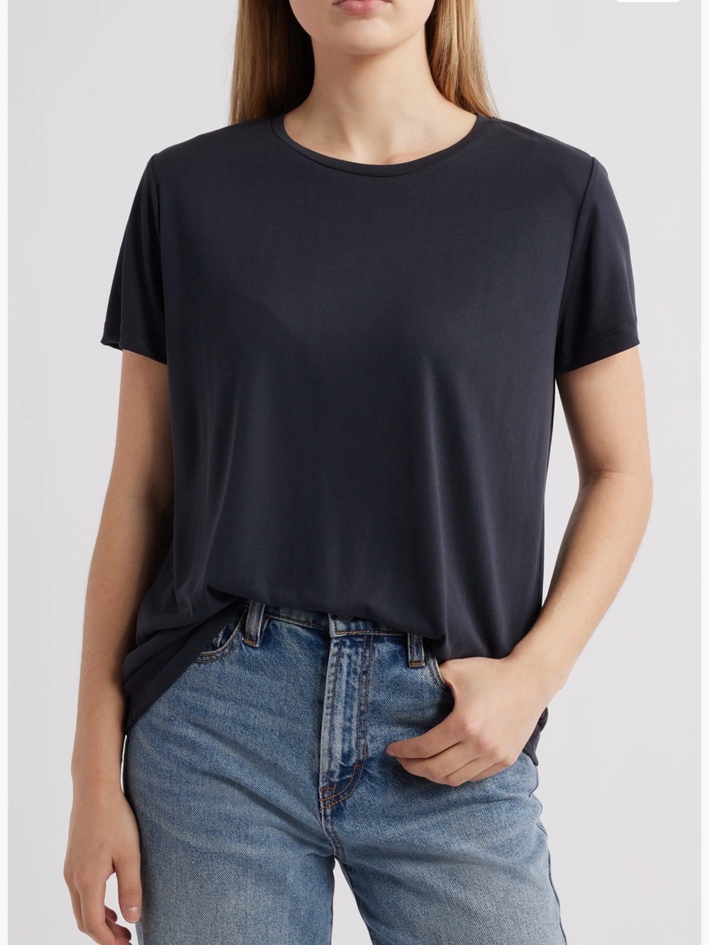 Mavi Short Sleeve Crewneck Tee in Black